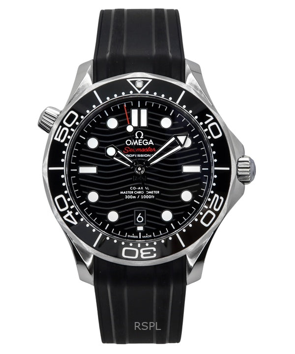 Omega Seamaster Rubber Strap Black Dial Automatic Diver's 210.32.42.20.01.001 300M Men's Watch