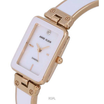 Anne Klein Diamond Accent Two Tone White Dial Quartz 3636WTRG Womens Watch