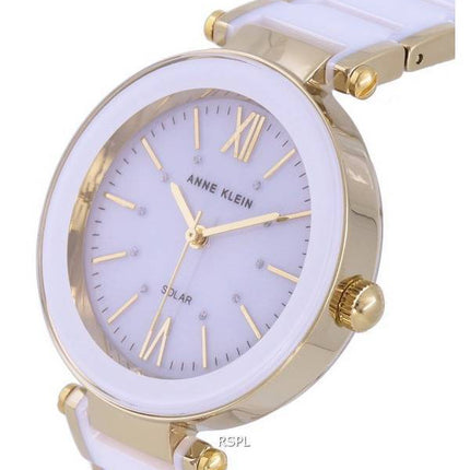Anne Klein Ceramic White Dial Quartz 3844WTGB Womens Watch
