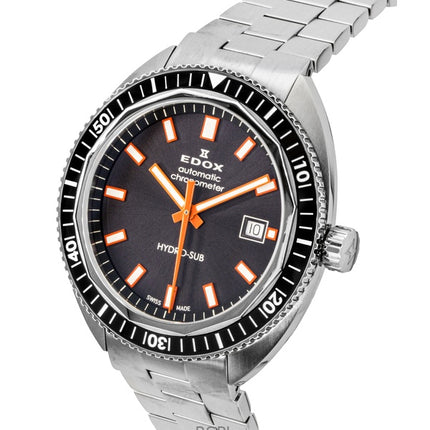 Edox Hydro-Sub Stainless Steel Grey Dial Automatic Diver's 801283NMGINO 300M Men's Watch