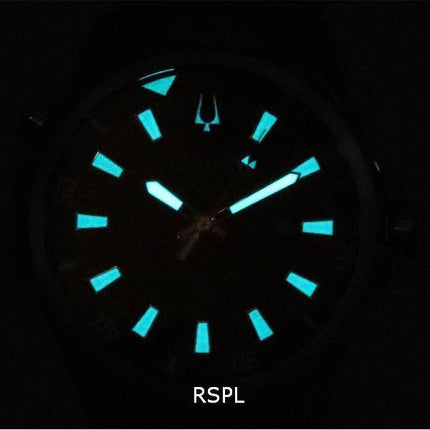 Bulova Marine Star Stainless Steel Bracelet Black Sunray Dial Quartz 96B382 100M Men's Watch