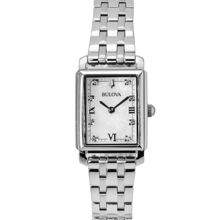 Bulova Sutton Classic Diamond Stainless Steel Mother Of Pearl Dial Quartz 96P244 Women's Watch