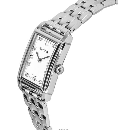 Bulova Sutton Classic Diamond Stainless Steel Mother Of Pearl Dial Quartz 96P244 Women's Watch