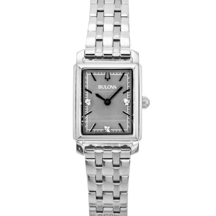 Bulova Sutton Diamond Accents Stainless Steel Grey Mother of Pearl Dial Quartz 96P252 Women's Watch