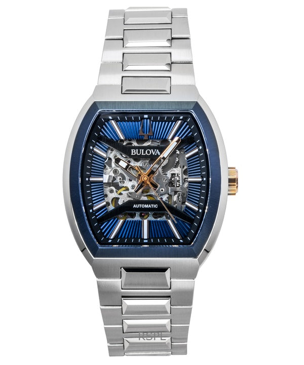Bulova Maquina Stainless Steel Blue Dial Automatic 98A319 Men's Watch