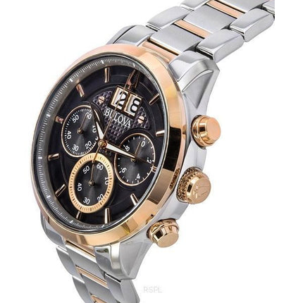 Bulova Classic Sutton Chronograph Two Tone Stainless Steel Grey Dial Quartz 98B335 Mens Watch