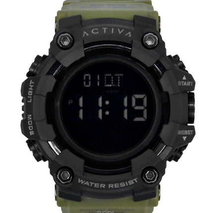 Invicta Activa Digital Army Green Polyurethane Strap Black Dial Quartz ACW1968-002 Men's Watch