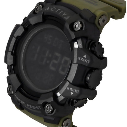 Invicta Activa Digital Army Green Polyurethane Strap Black Dial Quartz ACW1968-002 Men's Watch