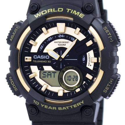 Casio Youth Series Telememo 30 World Time Alarm AEQ-110BW-9AV Men's Watch