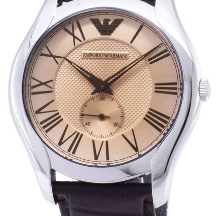 Emporio Armani Classic Amber Dial Brown Leather AR1704 Mens Watch