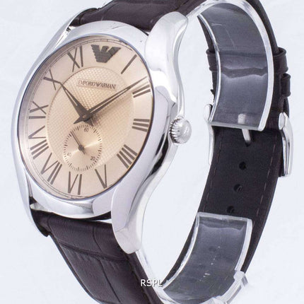 Emporio Armani Classic Amber Dial Brown Leather AR1704 Mens Watch