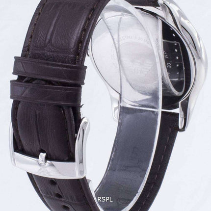 Emporio Armani Classic Amber Dial Brown Leather AR1704 Mens Watch