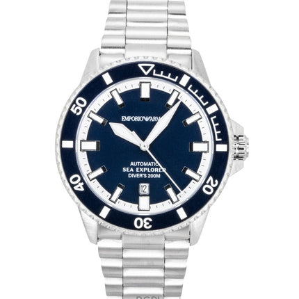 Emporio Armani Sea Explorer Stainless Steel Blue Dial Diver's Automatic AR60087 200M Men's Watch