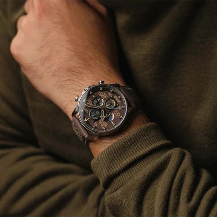 AVI-8 Hawker Typhoon Rb396 Sheila Chronograph Limited Edition Westhampnett Brown Dial Quartz AV-4093-06 Mens Watch