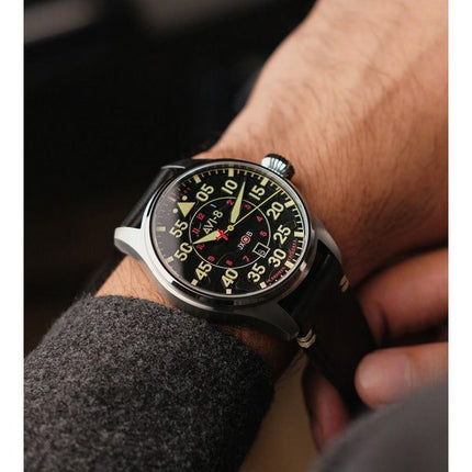 AVI-8 Hawker Hurricane Kenley Clowes Automatic Black Dial AV-4097-03 Mens Watch