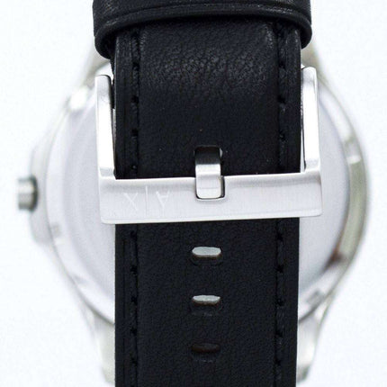 Armani Exchange Quartz Black Dial Black Leather Strap AX2149 Men's Watch