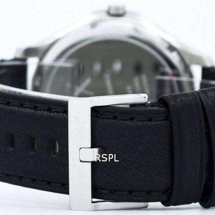 Armani Exchange Quartz Black Dial Black Leather Strap AX2149 Men's Watch