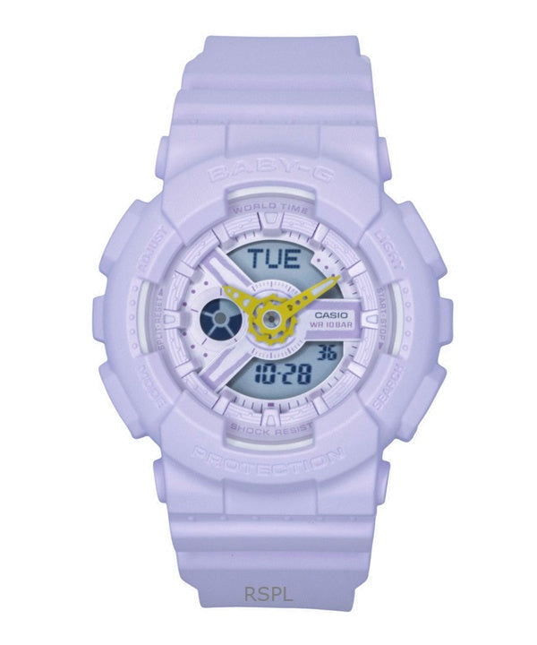 Casio Baby-G Analog Digital Resin Strap Purple Dial Quartz BA-110AH-6A 100M Women's Watch