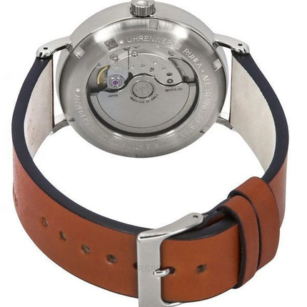 Bauhaus Classic Brown Leather Strap White Dial Automatic 21601 Men's Watch