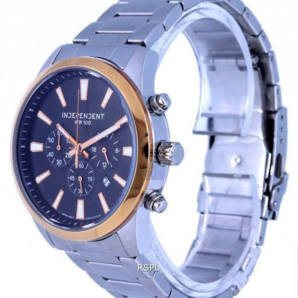 Independent Chronograph Stainless Steel Black Dial Quartz BA4-124-51.G 100M Mens Watch