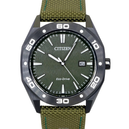 Citizen Eco-Drive Active Sport Nylon Strap Green Dial BM7635-01X 100M Men's Watch
