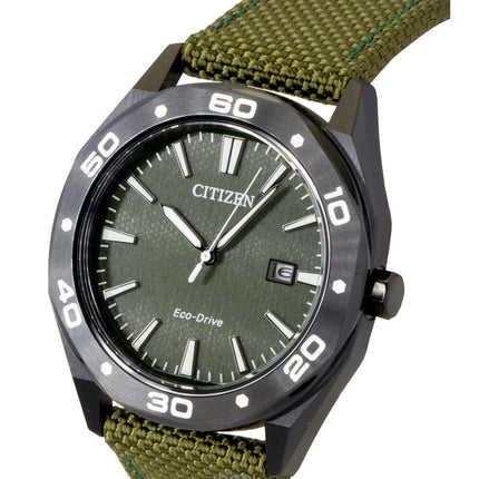 Citizen Eco-Drive Active Sport Nylon Strap Green Dial BM7635-01X 100M Men's Watch