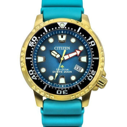 Citizen Promaster Dive Polyurethane Strap Turquoise Dial Eco-Drive Diver's BN0162-02X 200m Men's Watch