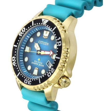 Citizen Promaster Dive Polyurethane Strap Turquoise Dial Eco-Drive Diver's BN0162-02X 200m Men's Watch