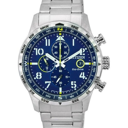 Citizen Pilot Stainless Steel Blue Dial Chronograph Eco-Drive CA0790-83L 100M Men's Watch