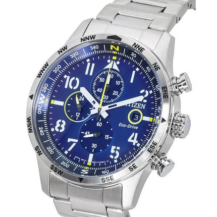 Citizen Pilot Stainless Steel Blue Dial Chronograph Eco-Drive CA0790-83L 100M Men's Watch