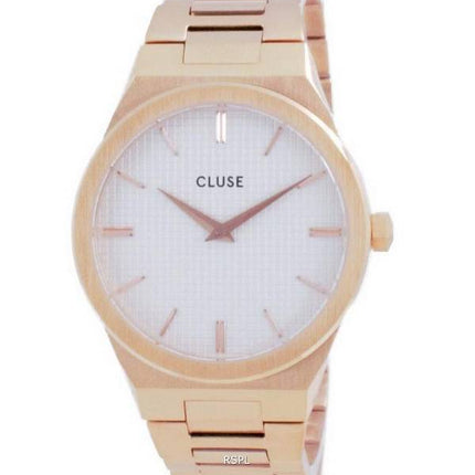 Cluse Vigoureux H-Link White Dial Rose Gold Tone Stainless Steel Quartz CW0101210001 Womens Watch