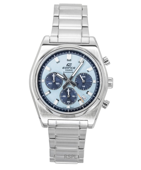 Casio Edifice Analog Standard Chronograph Stainless Steel Blue Dial Quartz EFB-730D-2BV 100M Men's Watch