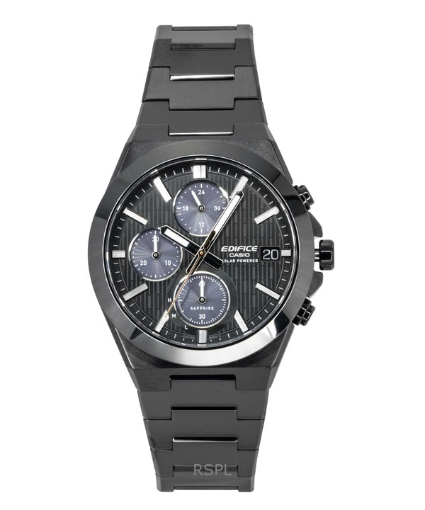 Casio Edifice Analog Chronograph Stainless Steel Black Dial Solar EFS-S650DC-1A 100M Men's Watch