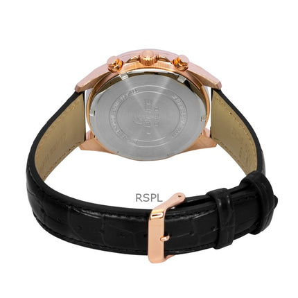 Casio Edifice Analog Standard Chronograph Leather Strap Black Dial Quartz EFV-610ECL-1A 100M Men's Watch