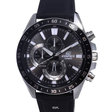 Casio Edifice Chronograph Analog Leather Quartz EFV-620L-1AV EFV620L-1 100M Men's Watch