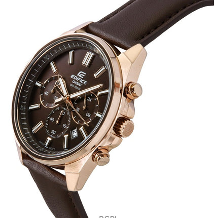 Casio Edifice Analog Standard Chronograph Brown Dial Quartz EFV-650CL-5AV 100M Men's Watch