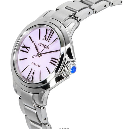 Citizen L Stainless Steel Pink Dial Eco-Drive EM1160-58X Women's Watch