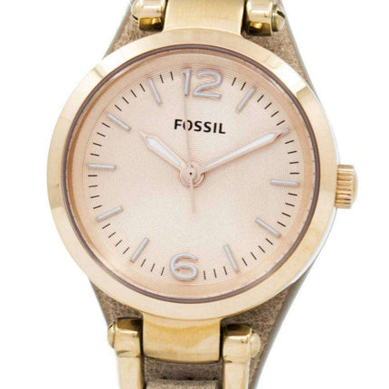 Fossil Georgia Mini Rose Dial Sand Leather Strap ES3262 Women's Watch
