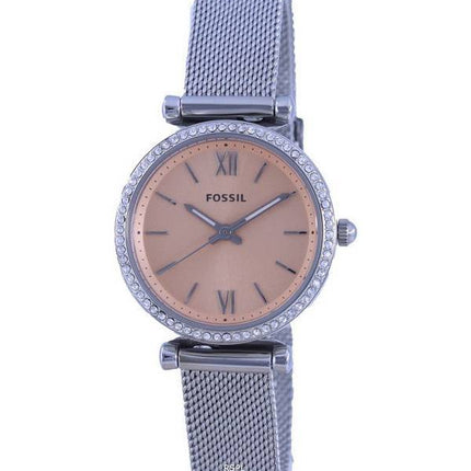 Fossil Carlie Mini Crystals Accents Pink Dial Quartz ES5088 Womens Watch