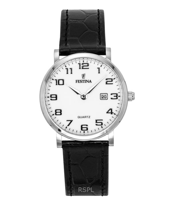 Festina Classic Leather Strap White Dial Quartz F16477-1 Women's Watch