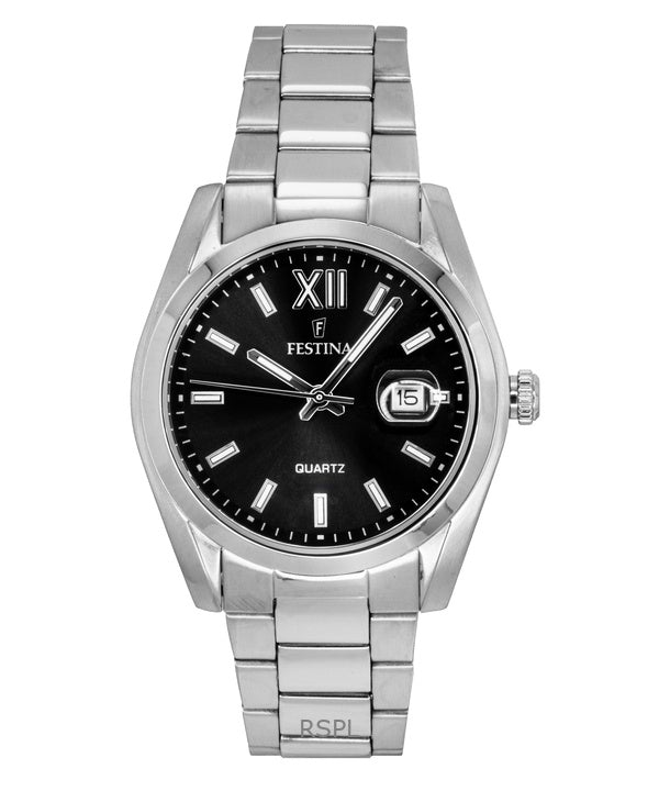 Festina Classic Stainless Steel Black Dial Quartz F20707-6 Men's Watch