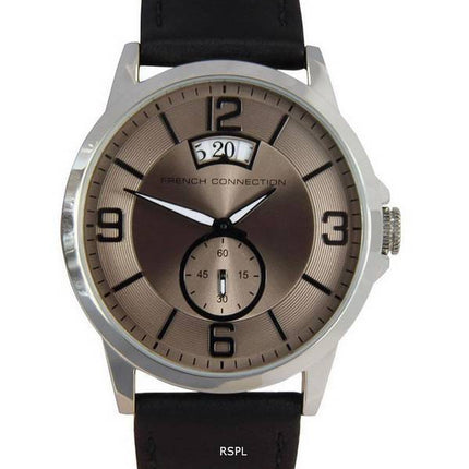 FCUK Brown Dial Leather Strap Quartz FC1209B Mens Watch