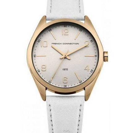 FCUK White Dial Leather Strap Quartz FC1304WRG Womens Watch