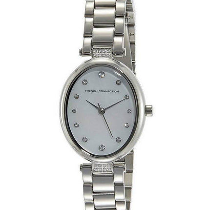 French Connection Crystal Accents Stainless Steel Quartz FCS1012SM Womens Watch
