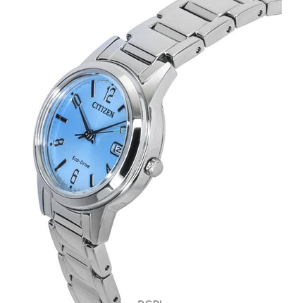 Citizen Elegance Stainless Steel Light Blue Dial Eco-Drive FE1241-71L Women's Watch