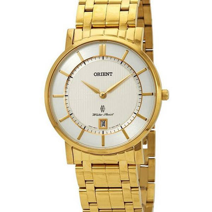 Orient Classic Gold Tone Stainless Steel White Dial Quartz FGW01001W0 Unisex Watch