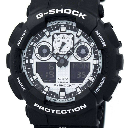 Casio G-Shock White and Black Series Analog Digital GA-100BW-1A Men's Watch