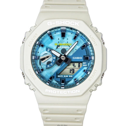 Casio G-Shock Analog Digital Bio-Based Resin Strap Blue Dial Quartz GA-2100AS-5A 200M Men's Watch