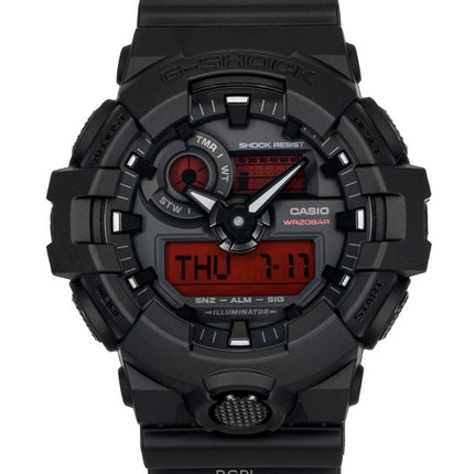 Casio G-Shock Analog Digital Resin Strap Black Dial Quartz GA-700BBR-1A 200M Men's Watch