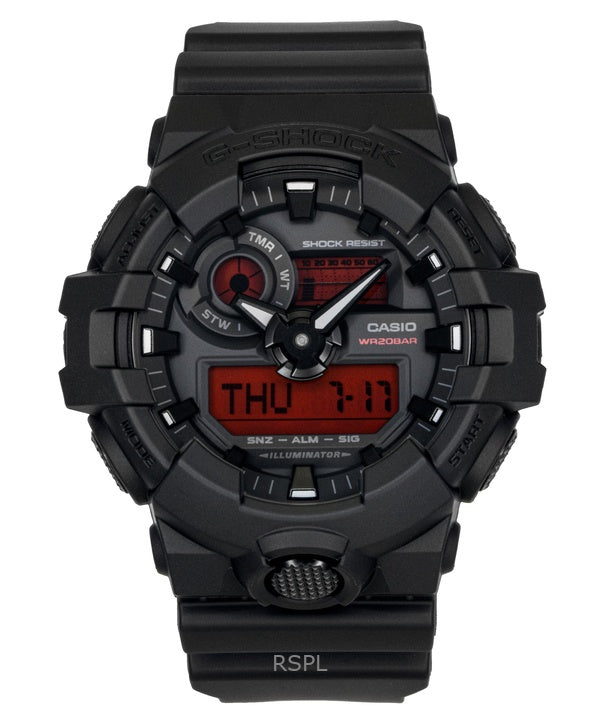 Casio G-Shock Analog Digital Resin Strap Black Dial Quartz GA-700BBR-1A 200M Men's Watch